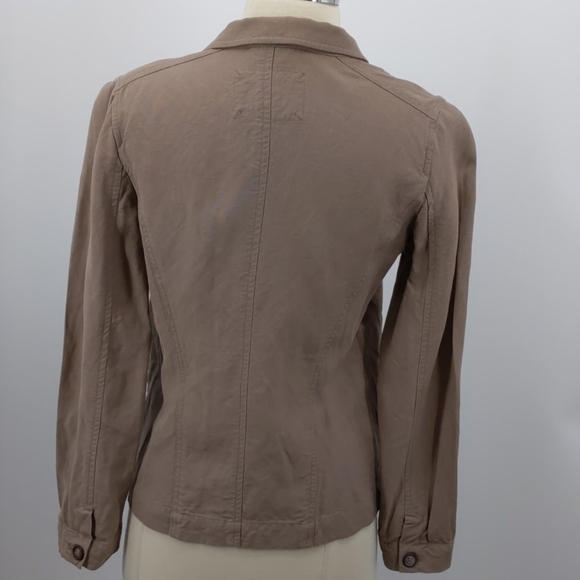 Poetry tan viscose/linen/cotton blazer-sz 2 - Picture 6 of 8